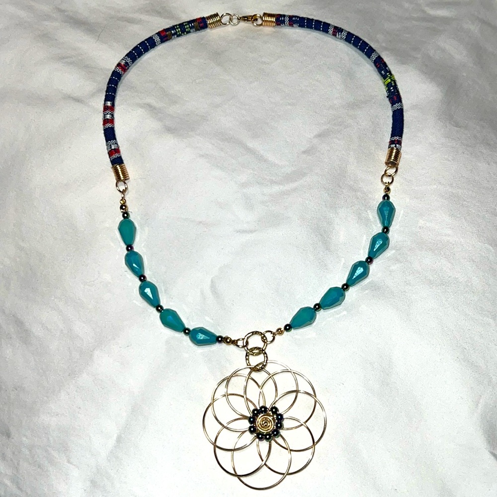 Artisan made custom necklace with glass beads